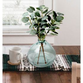 Artificial Eucalyptus Glass Vase Artificial Eucalyptus Glass Vase