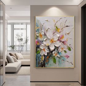 White Magnolia Textured Oil Painting Wall Art (style: 01, size: 50X70cm) White Magnolia Textured Oil Painting Wall Art (style: 01, size: 50X70cm)
